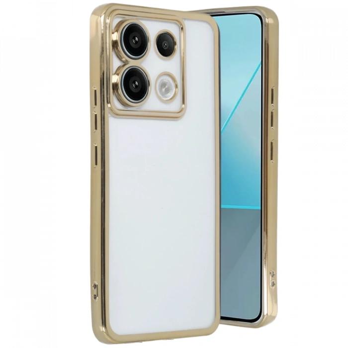 Xiaomi Poco X6 Kılıf Razer Lensli Silikon - Gold