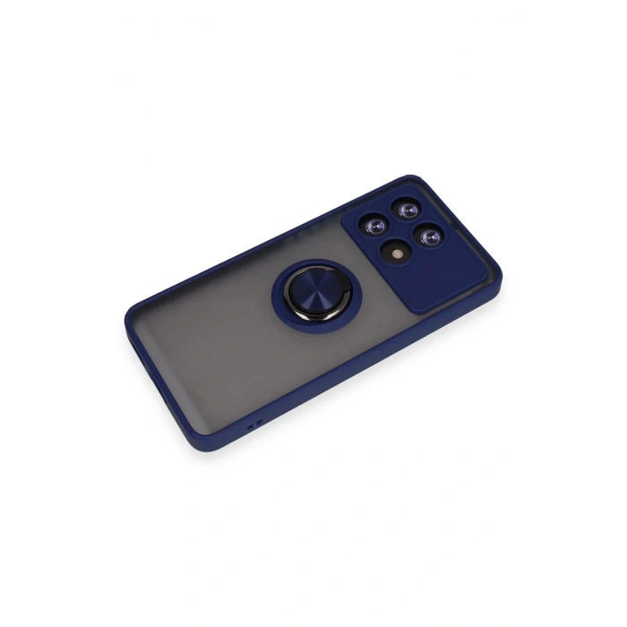 Xiaomi Poco X6 Pro Kılıf Montreal Yüzüklü Silikon Kapak - Lacivert