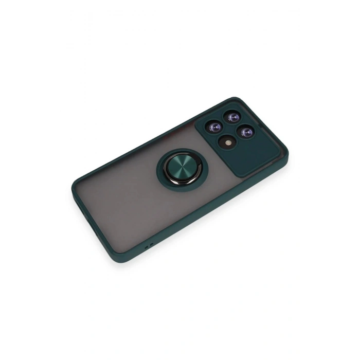 Xiaomi Poco X6 Pro Kılıf Montreal Yüzüklü Silikon Kapak - Yeşil