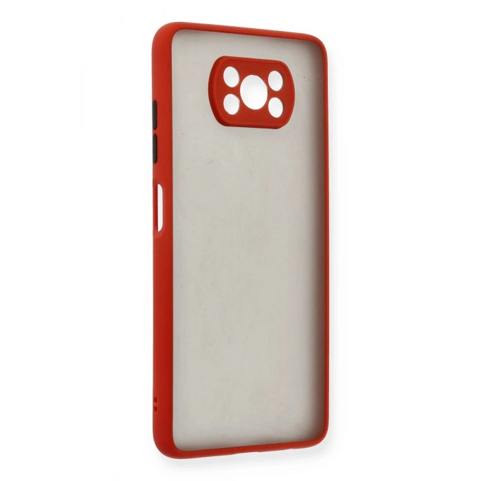 Xiaomi Pocophone X3 Kılıf Montreal Silikon Kapak - Kırmızı