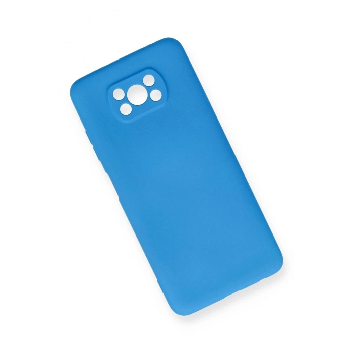 Xiaomi Pocophone X3 Kılıf Nano içi Kadife Silikon - Mavi