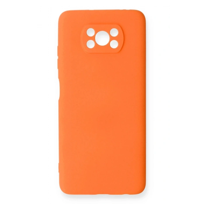 Xiaomi Pocophone X3 Kılıf Nano içi Kadife Silikon - Turuncu