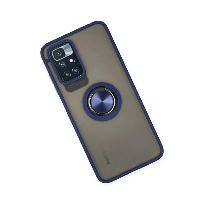 Xiaomi Redmi 10 2022 Kılıf Montreal Yüzüklü Silikon Kapak - Lacivert