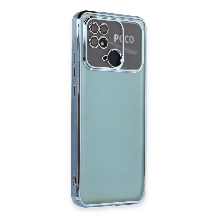 Xiaomi Redmi 10C Kılıf Lensli Silikon - Açık Mavi