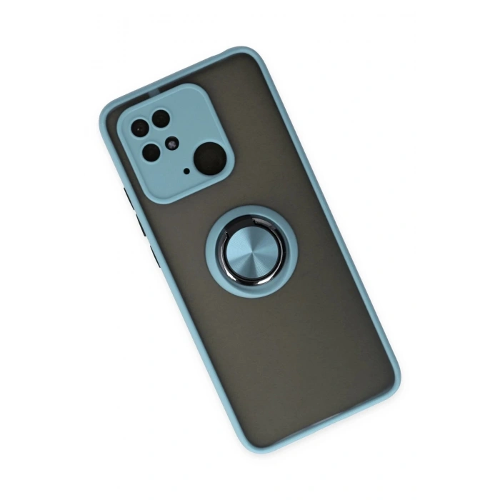 Xiaomi Redmi 10C Kılıf Montreal Yüzüklü Silikon Kapak - Buz Mavi