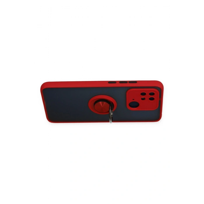 Xiaomi Redmi 10C Kılıf Montreal Yüzüklü Silikon Kapak - Kırmızı