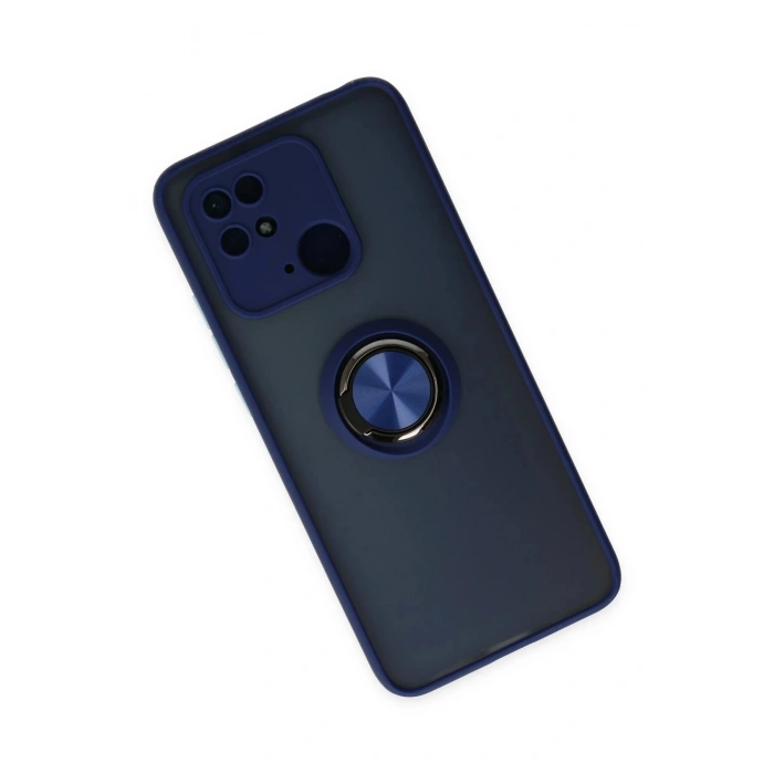 Xiaomi Redmi 10C Kılıf Montreal Yüzüklü Silikon Kapak - Lacivert