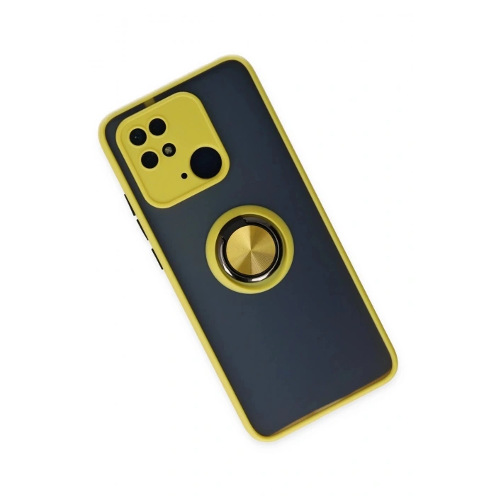 Xiaomi Redmi 10C Kılıf Montreal Yüzüklü Silikon Kapak - Sarı