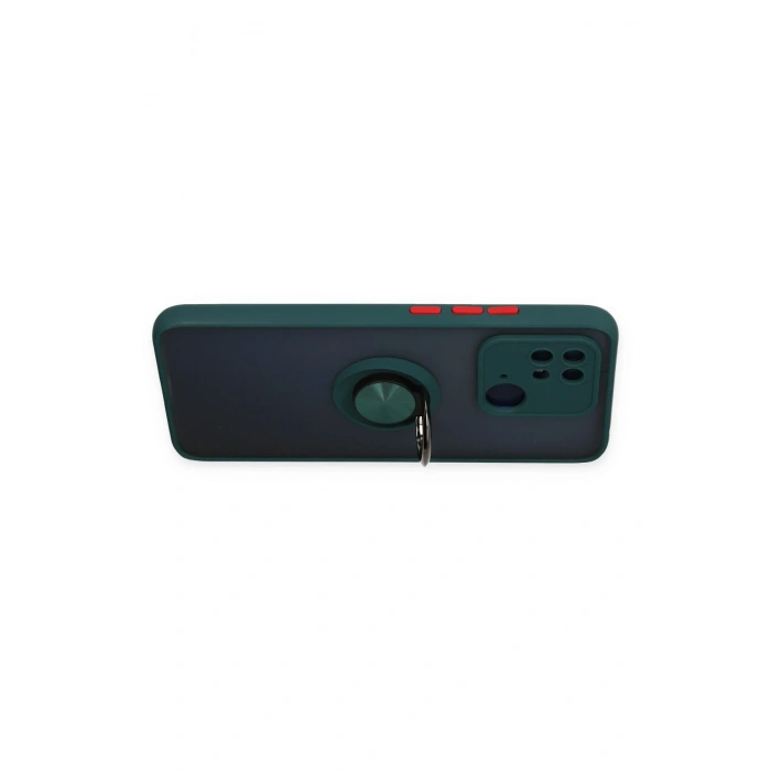 Xiaomi Redmi 10C Kılıf Montreal Yüzüklü Silikon Kapak - Yeşil