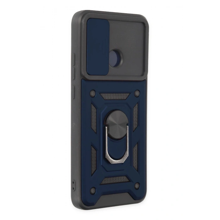 Xiaomi Redmi 10C Kılıf Pars Lens Yüzüklü Silikon - Lacivert