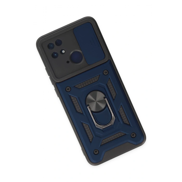 Xiaomi Redmi 10C Kılıf Pars Lens Yüzüklü Silikon - Lacivert