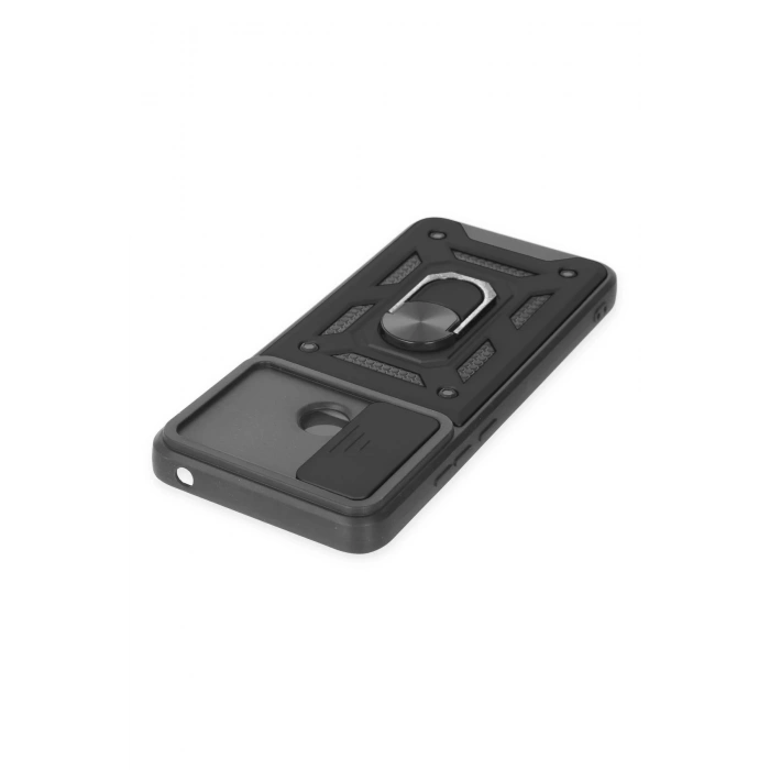 Xiaomi Redmi 10C Kılıf Pars Lens Yüzüklü Silikon - Siyah