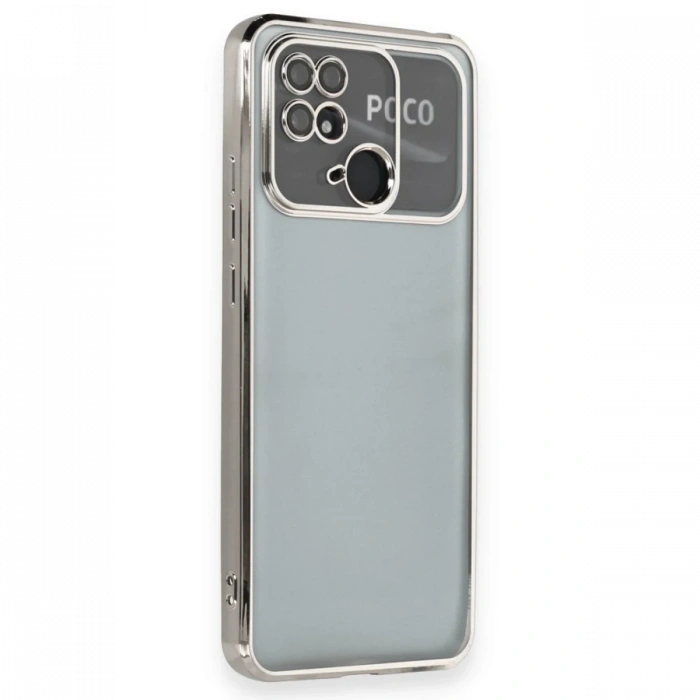 Xiaomi Redmi 10C Kılıf Razer Lensli Silikon - Gümüş