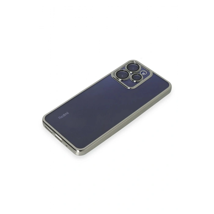 Xiaomi Redmi 12 Kılıf Lensli Silikon - Gümüş