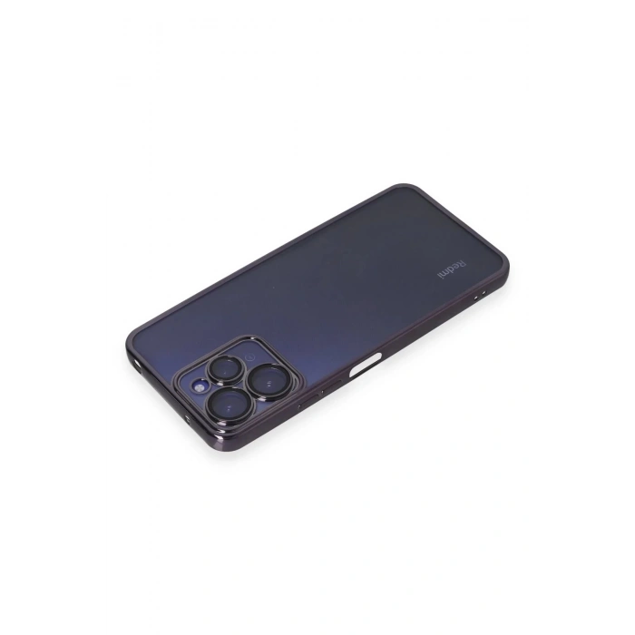 Xiaomi Redmi 12 Kılıf Lensli Silikon - Mor