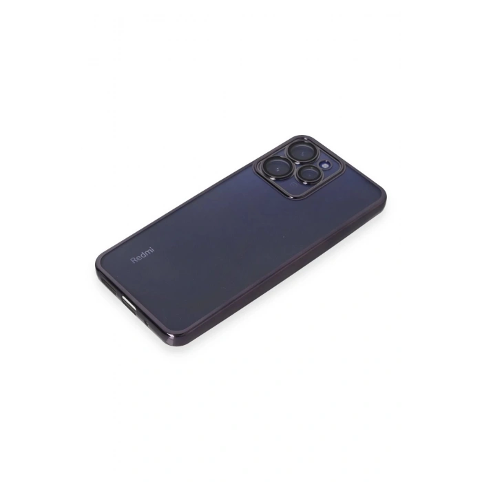 Xiaomi Redmi 12 Kılıf Lensli Silikon - Mor