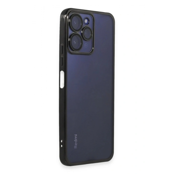 Xiaomi Redmi 12 Kılıf Lensli Silikon - Siyah