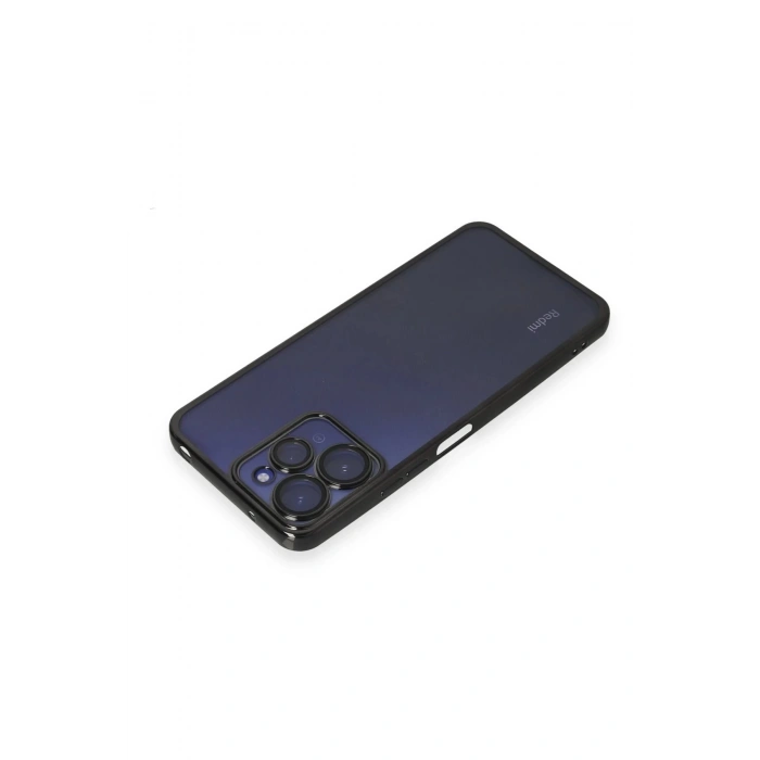Xiaomi Redmi 12 Kılıf Lensli Silikon - Siyah