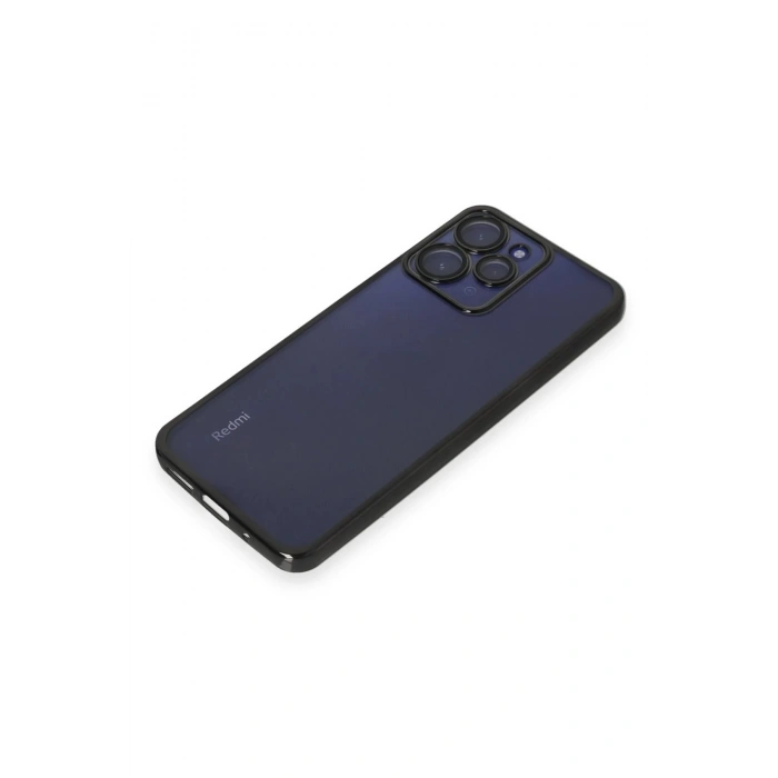 Xiaomi Redmi 12 Kılıf Lensli Silikon - Siyah