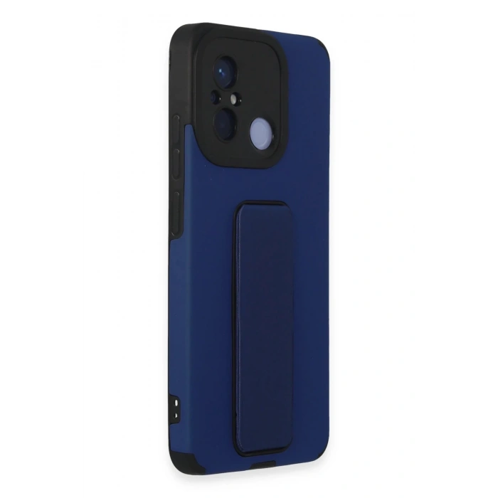Xiaomi Redmi 12C Kılıf Mega Standlı Silikon - Mavi