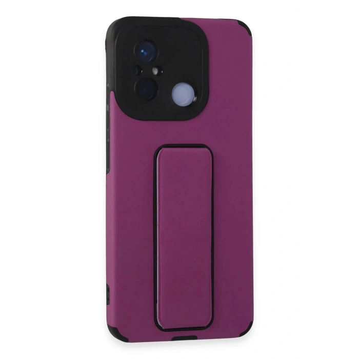 Xiaomi Redmi 12C Kılıf Mega Standlı Silikon - Mor