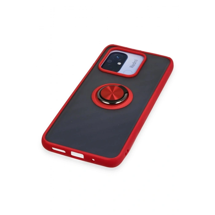 Xiaomi Redmi 12C Kılıf Montreal Yüzüklü Silikon Kapak - Kırmızı