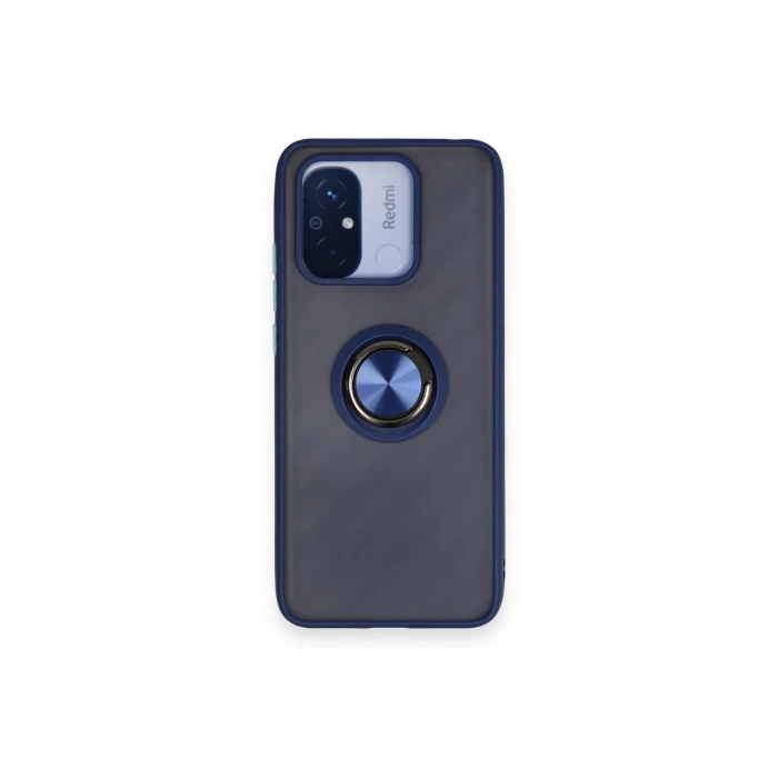 Xiaomi Redmi 12C Kılıf Montreal Yüzüklü Silikon Kapak - Lacivert