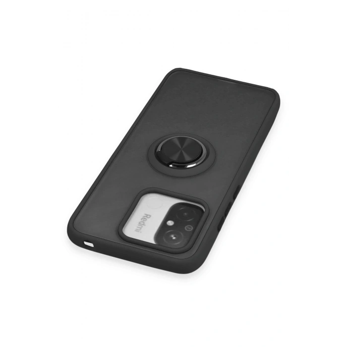 Xiaomi Redmi 12C Kılıf Montreal Yüzüklü Silikon Kapak - Siyah