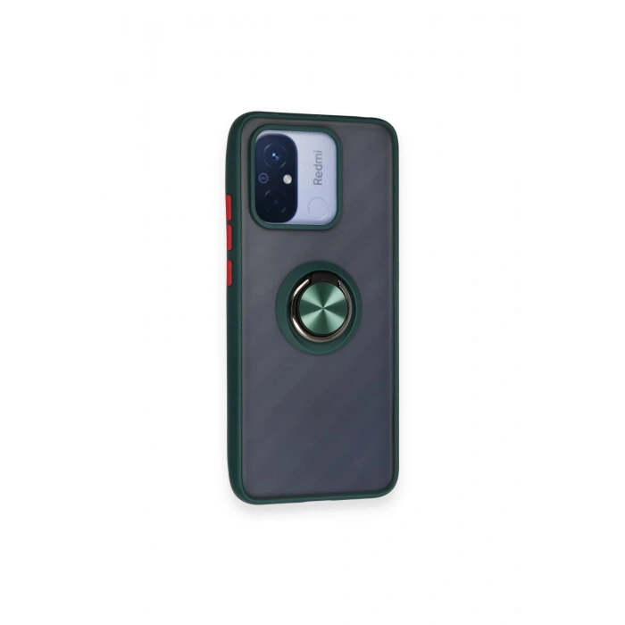 Xiaomi Redmi 12C Kılıf Montreal Yüzüklü Silikon Kapak - Yeşil