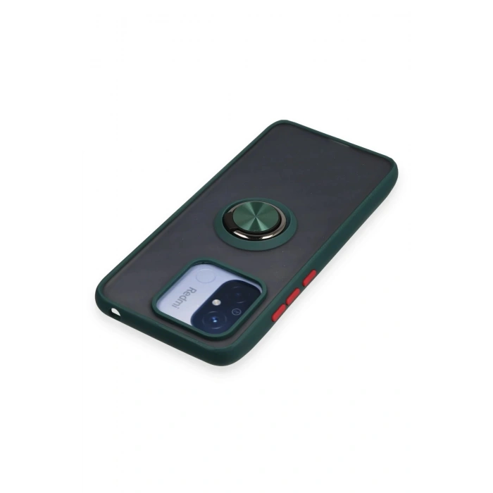 Xiaomi Redmi 12C Kılıf Montreal Yüzüklü Silikon Kapak - Yeşil