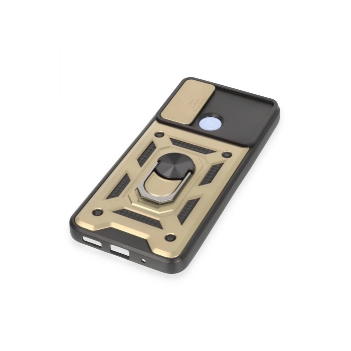 Xiaomi Redmi 12C Kılıf Pars Lens Yüzüklü Silikon - Gold