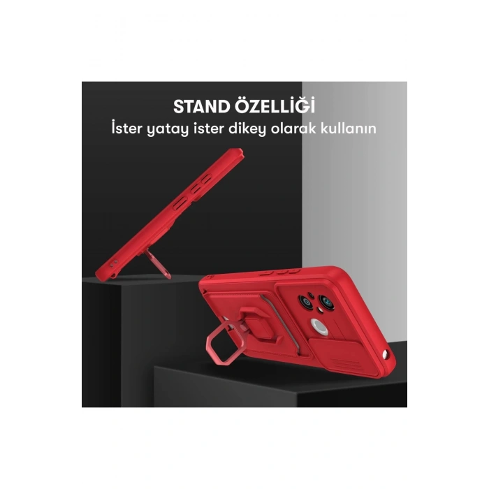 Xiaomi Redmi 12C Kılıf Zuma Kartvizitli Yüzüklü Silikon - Pembe