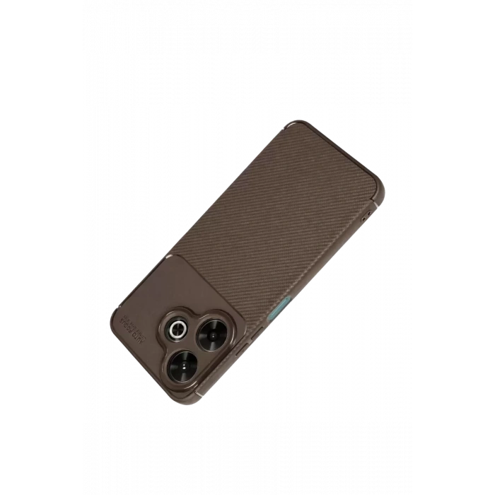 Xiaomi Redmi 13 4G Kılıf Auto Focus Karbon Kapak - Kahverengi