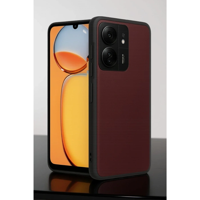 Xiaomi Redmi 13C Kılıf Aras Deri Kapak - Bordo