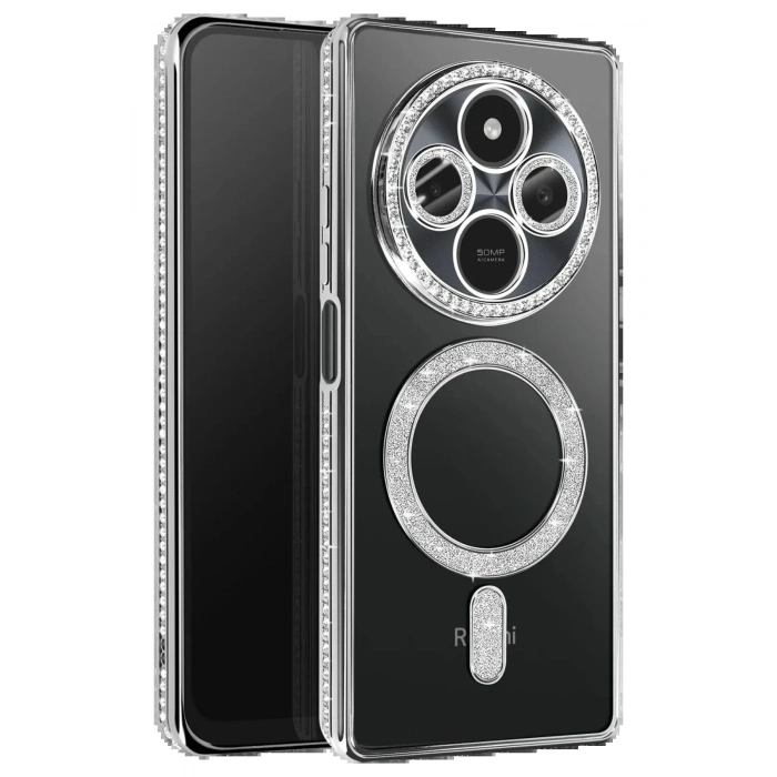 Xiaomi Redmi 14C Joke Simli Magneticsafe Kılıf - Gümüş