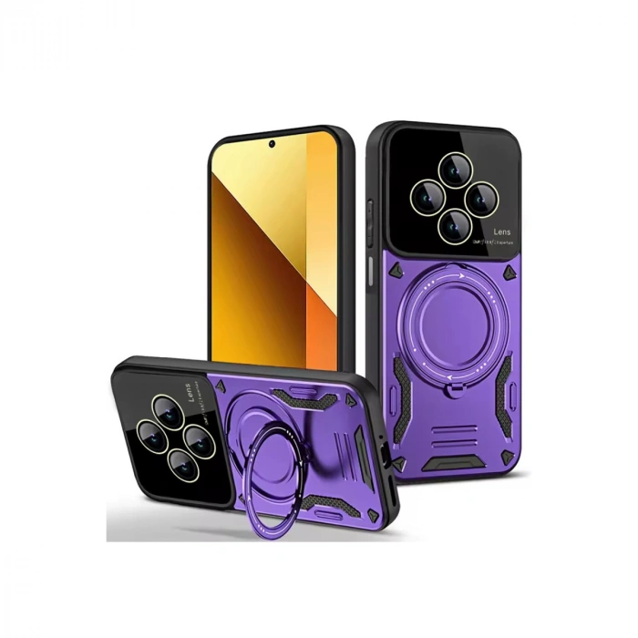 Xiaomi Redmi 14C Kılıf Joy Lens Standlı Kapak - Mor
