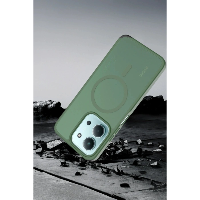Xiaomi Redmi 15C 4G Jota Magsafe Kapak - Koyu Yeşil
