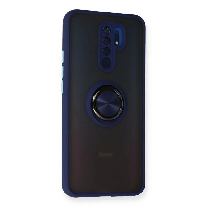 Xiaomi Redmi 9 Kılıf Montreal Yüzüklü Silikon Kapak - Lacivert