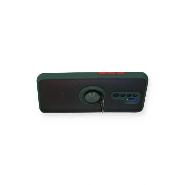 Xiaomi Redmi 9 Kılıf Montreal Yüzüklü Silikon Kapak - Yeşil