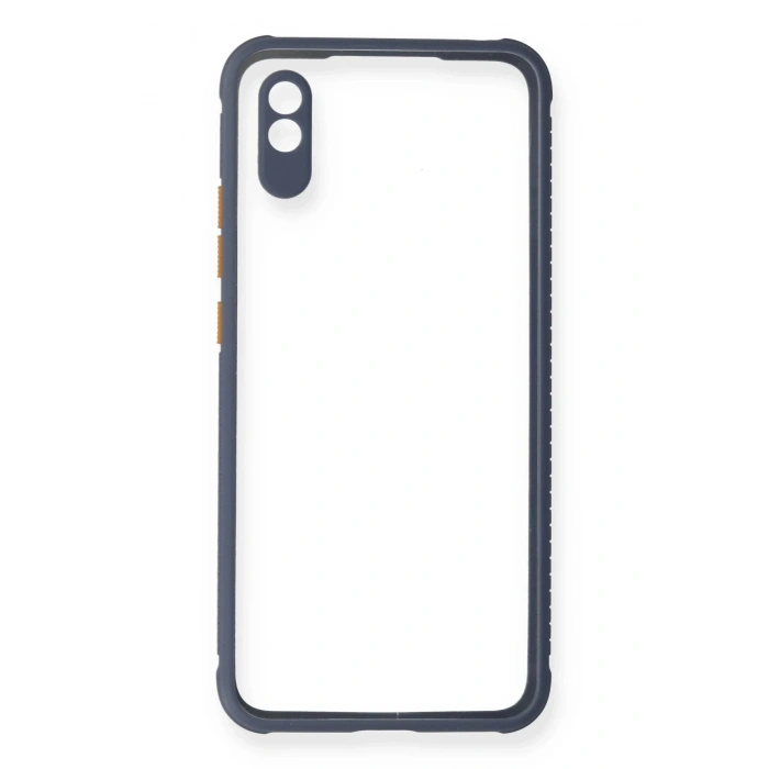 Xiaomi Redmi 9A Kılıf Miami Şeffaf Silikon - Gri