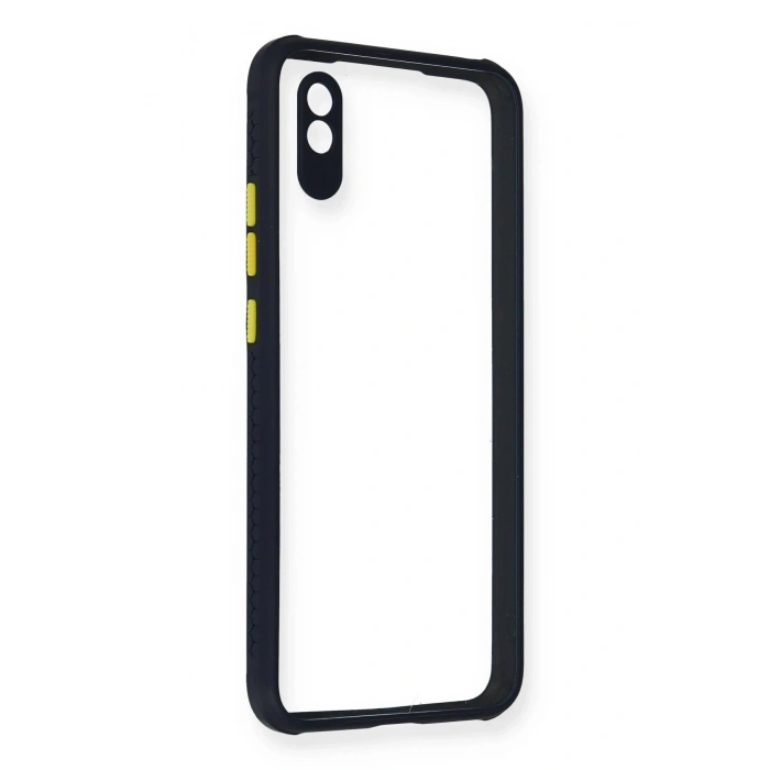 Xiaomi Redmi 9A Kılıf Miami Şeffaf Silikon - Lacivert