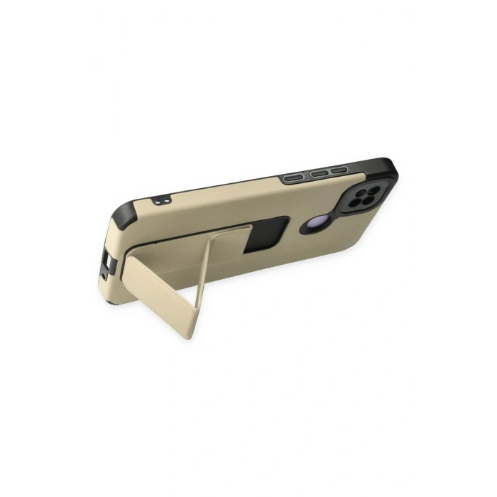 Xiaomi Redmi 9C Kılıf Mega Standlı Silikon - Gold
