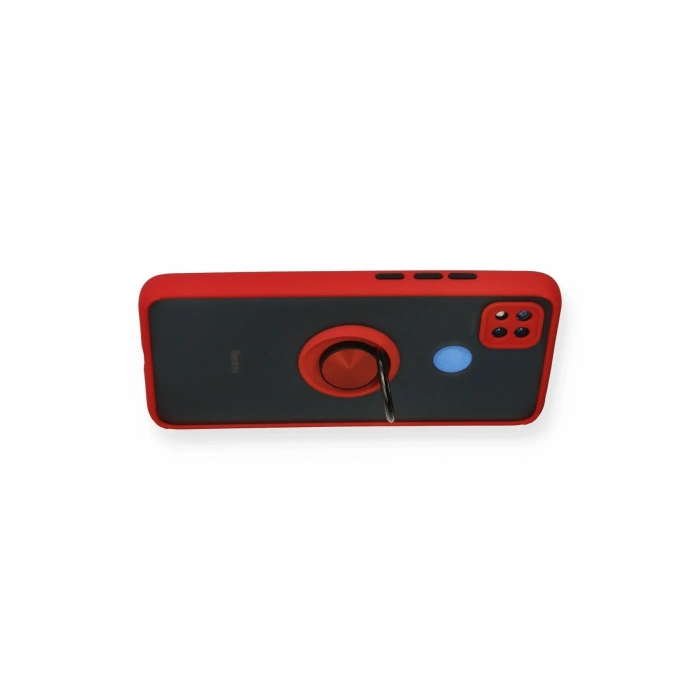 Xiaomi Redmi 9C Kılıf Montreal Yüzüklü Silikon Kapak - Kırmızı