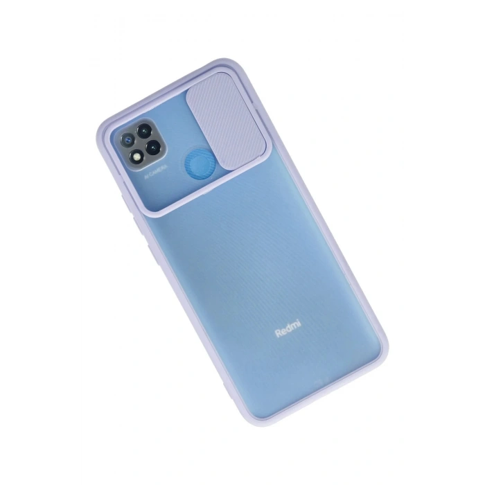 Xiaomi Redmi 9C Kılıf Palm Buzlu Kamera Sürgülü Silikon - Lila