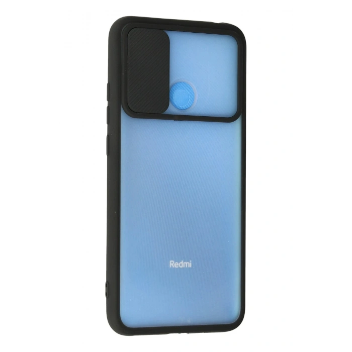 Xiaomi Redmi 9C Kılıf Palm Buzlu Kamera Sürgülü Silikon - Siyah