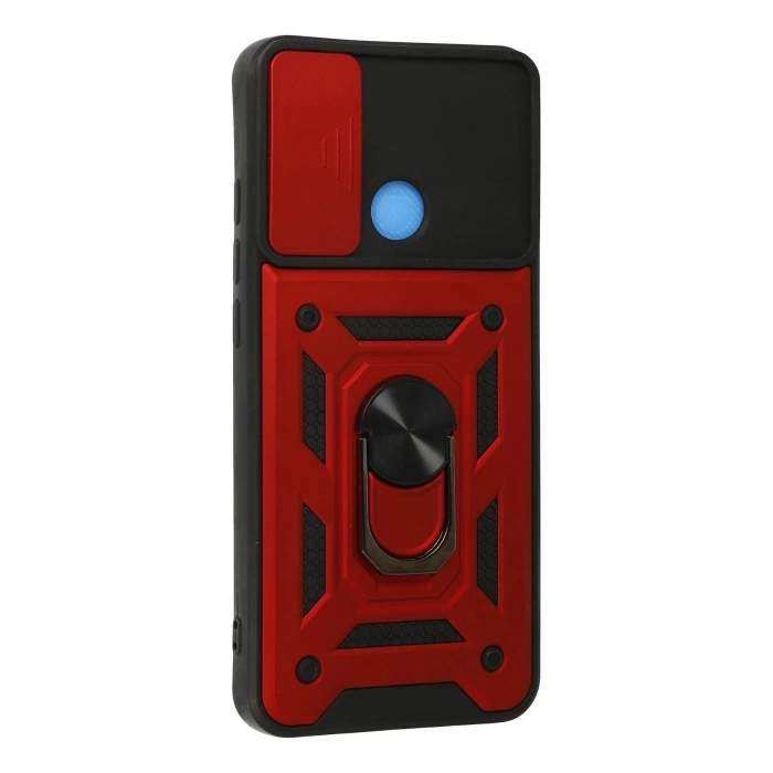 Xiaomi Redmi 9C Kılıf Pars Lens Yüzüklü Silikon - Kırmızı