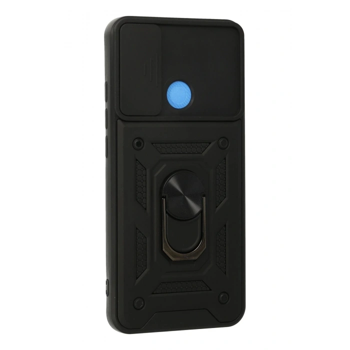 Xiaomi Redmi 9C Kılıf Pars Lens Yüzüklü Silikon - Siyah