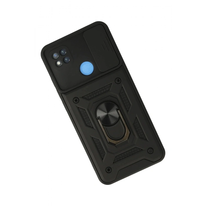 Xiaomi Redmi 9C Kılıf Pars Lens Yüzüklü Silikon - Siyah