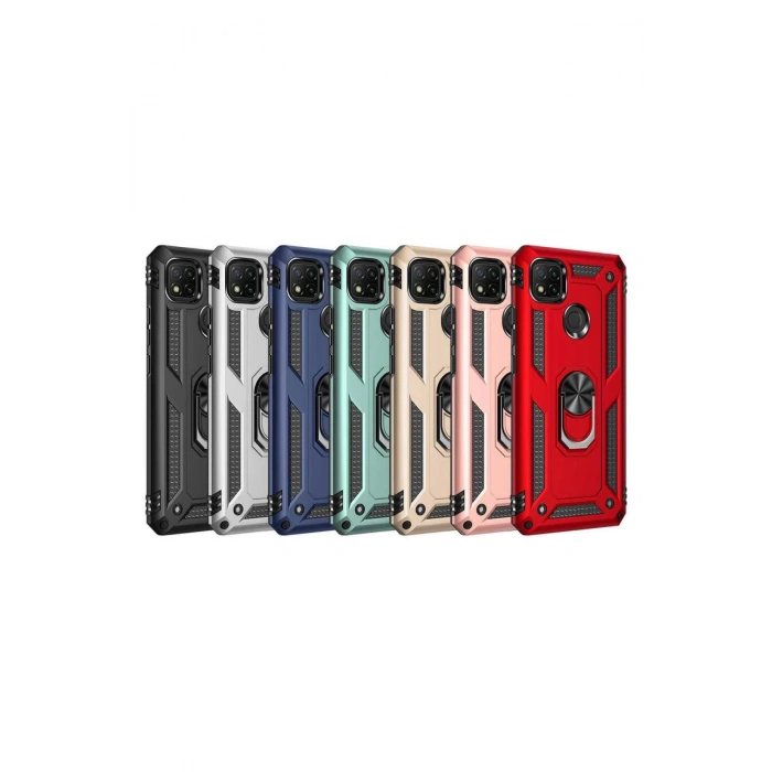 Xiaomi Redmi 9C Kılıf Sofya Yüzüklü Silikon Kapak - Rose