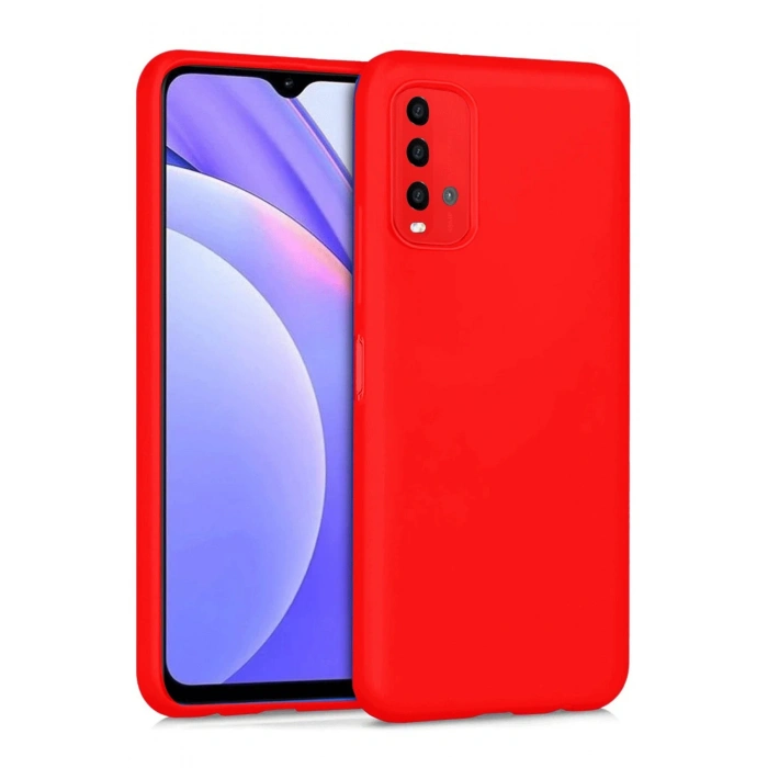 Xiaomi Redmi 9T Kılıf Nano içi Kadife Silikon - Kırmızı